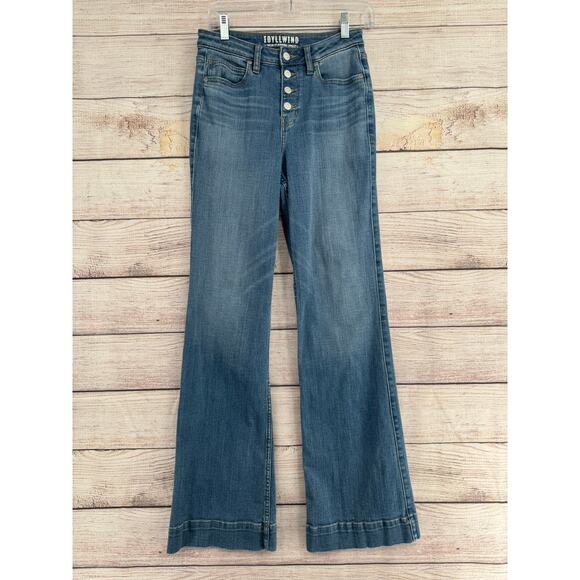 Idyllwind Miranda Lambert Button Fly Flare Jeans Womens 6 Blue Light Wash Denim - Picture 1 of 11